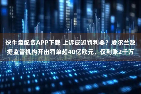 快牛盘配资APP下载 上诉成避罚利器？爱尔兰数据监管机构开出罚单超40亿欧元，仅到账2千万